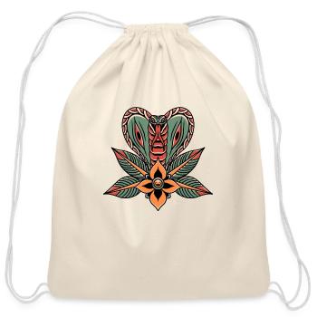 Green Cobra Tattoo - Cotton Drawstring Bag - natural - Front