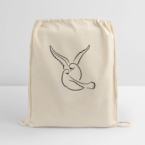 EMBRACED_TURTLEDOVES - Cotton Drawstring Bag