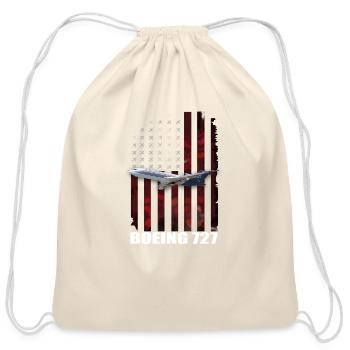 b 727 airplan - Cotton Drawstring Bag - natural - Front