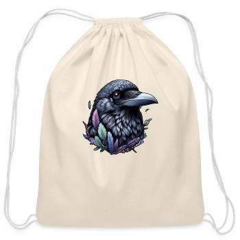Mystic Raven - Cotton Drawstring Bag - natural - Front
