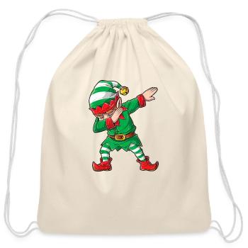 Christmas Dabbing Elf Squad Family Matching - Cotton Drawstring Bag - natural - Front