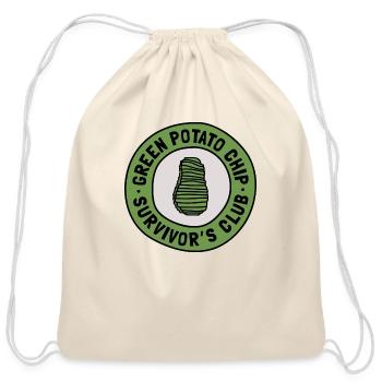 Green Potato Chip Survivor s Club - Cotton Drawstring Bag - natural - Front