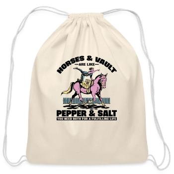 Equestrian Horse Vaulting Girl Horse - Cotton Drawstring Bag - natural - Front