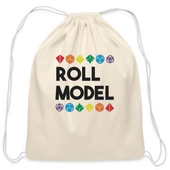 Dice Roll Model - Cotton Drawstring Bag - natural - Front