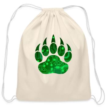 Techie Bear Claw Lgbtq Pride Green - Cotton Drawstring Bag - natural - Front