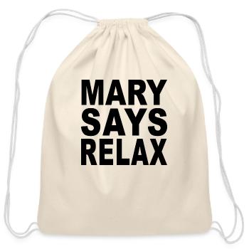 Mary Says Relax green - Cotton Drawstring Bag - natural - Front
