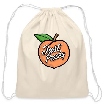 Just Peachy - Cotton Drawstring Bag - natural - Front