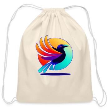 Glory of Raven - Cotton Drawstring Bag - natural - Front