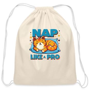 Cat-titude Tales of Feline Sass - Cotton Drawstring Bag - natural - Front