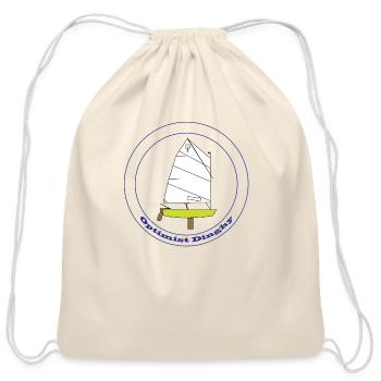Optimist Sailing Dinghy - Cotton Drawstring Bag - natural - Front