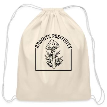 radiate positivity - Cotton Drawstring Bag - natural - Front