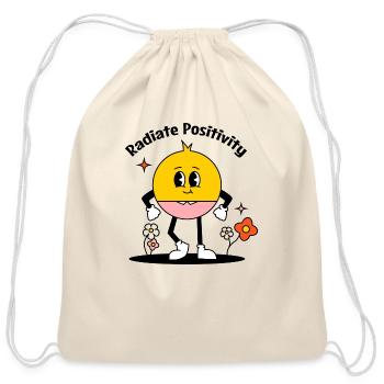 Aesthetic Retro Radiate Positivity - Cotton Drawstring Bag - natural - Front