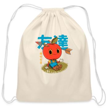 Apple Boy - Cotton Drawstring Bag - natural - Front