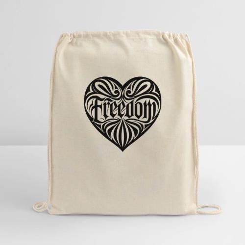 FREEDOM in Heart - Cotton Drawstring Bag