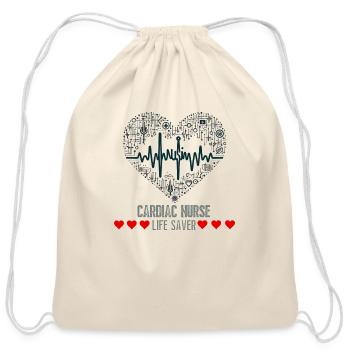 Cardiac Nurse Life Saver - Cotton Drawstring Bag - natural - Front