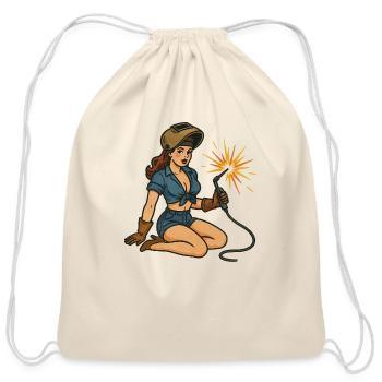 Pinup Welder Power - Cotton Drawstring Bag - natural - Front