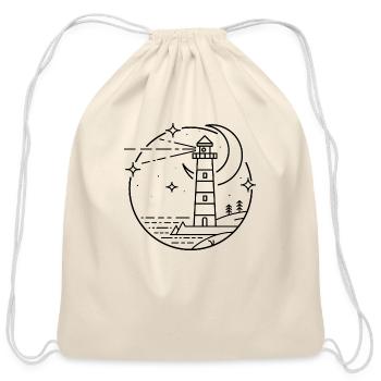 Light House - Cotton Drawstring Bag - natural - Front