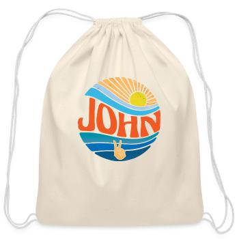 John Shirt Vintage Sunset John Groovy Tie Dye - Cotton Drawstring Bag - natural - Front