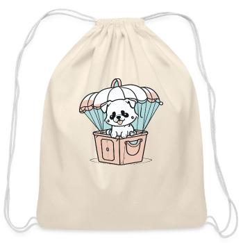 Funny Cat Funny Animal - Cotton Drawstring Bag - natural - Front