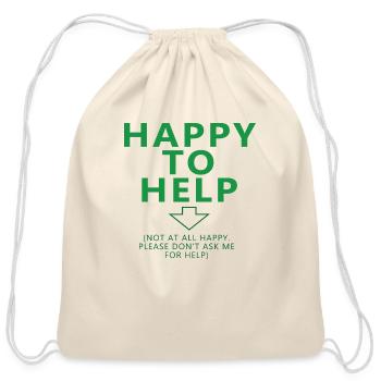 Happy to Help 70s - Cotton Drawstring Bag - natural - Front