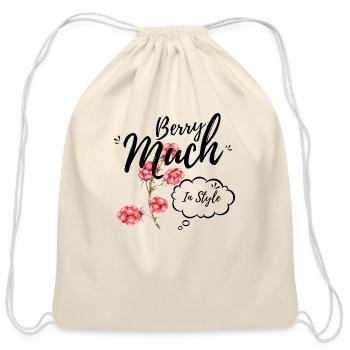 Berry Much In Style Raspberry - Cotton Drawstring Bag - natural - Front