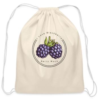 I Love Blackberry Berry Much - Cotton Drawstring Bag - natural - Front
