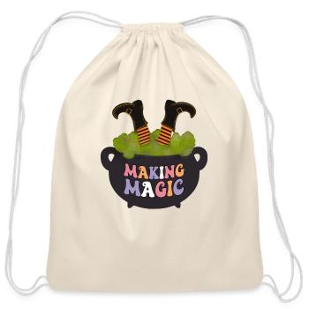 Making magic - Cotton Drawstring Bag - natural - Front