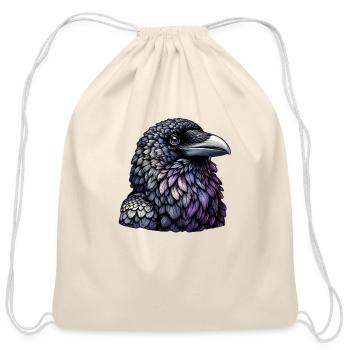 Mystic Raven Art - Cotton Drawstring Bag - natural - Front