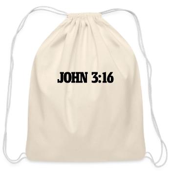 John 3:16 - Cotton Drawstring Bag - natural - Front