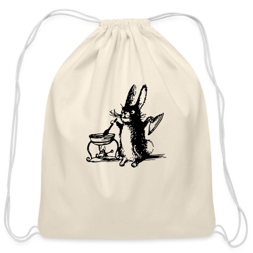 Cute Bunny Rabbit Cooking - Cotton Drawstring Bag