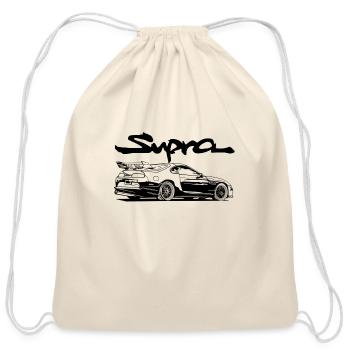 Toyota Supra - Cotton Drawstring Bag - natural - Front