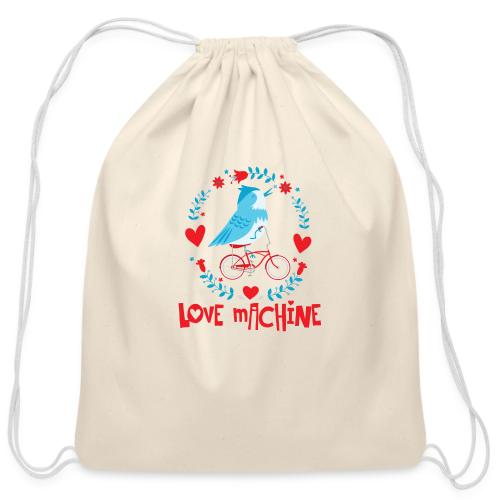 Cute Love Machine Bird - Cotton Drawstring Bag