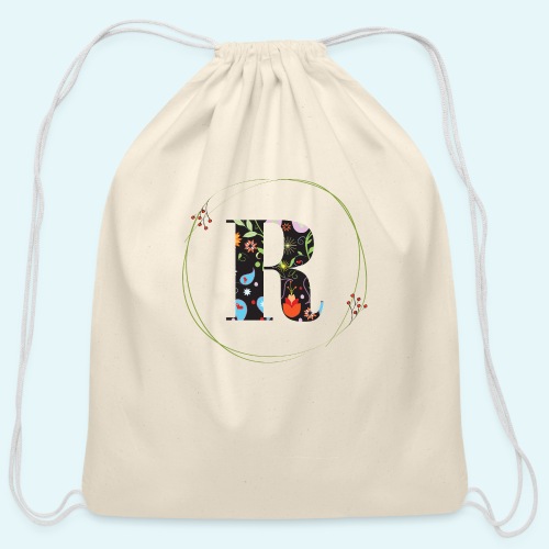 Decorated letters - Cotton Drawstring Bag