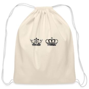 King and Queen Crown - Cotton Drawstring Bag - natural - Front