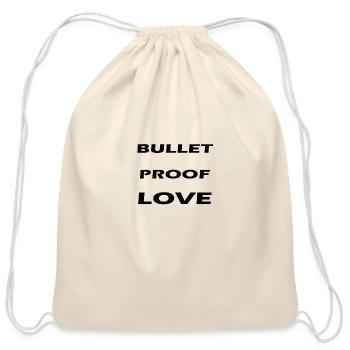 bullet proof love - Cotton Drawstring Bag - natural - Front
