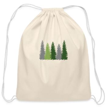 Pine Tree - Cotton Drawstring Bag - natural - Front