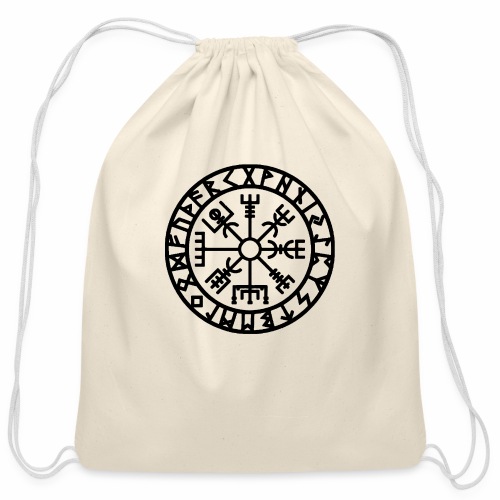 Viking Rune Vegvisir The Runic Compass - Cotton Drawstring Bag