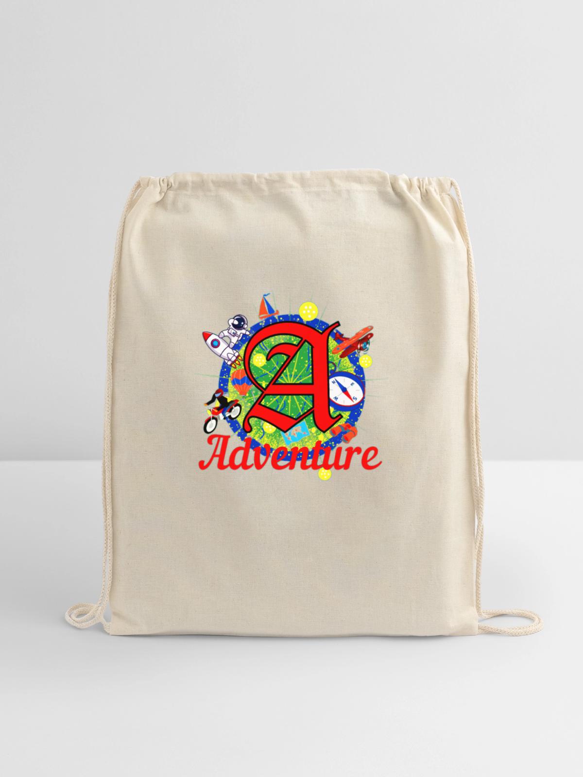 ADVENTURE 4700x4700 - Cotton Drawstring Bag - natural - Front
