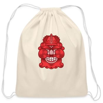 Red Mad King - Cotton Drawstring Bag - natural - Front