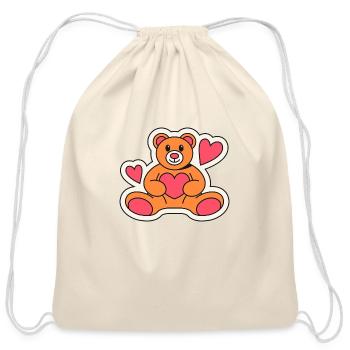 49 lovely teddy - Cotton Drawstring Bag - natural - Front