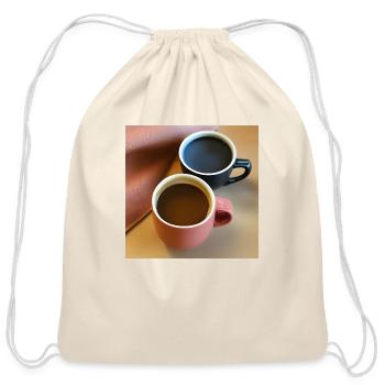 Coffee mugs for coffee drinkers - Cotton Drawstring Bag - natural - Front