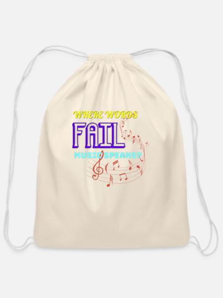 fl music - Cotton Drawstring Bag - natural