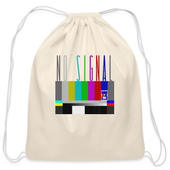 No signal TV screen SMPTE color bars - Cotton Drawstring Bag - natural - Front