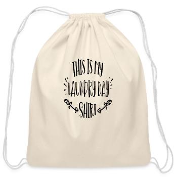 This Is My Laundry Day - Cotton Drawstring Bag - natural - Front