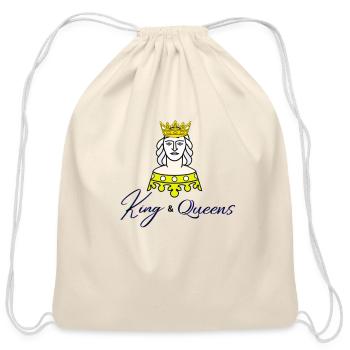 king & queens best design - Cotton Drawstring Bag - natural - Front