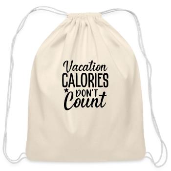 Vacation Calories Don´t Count - Cotton Drawstring Bag - natural - Front
