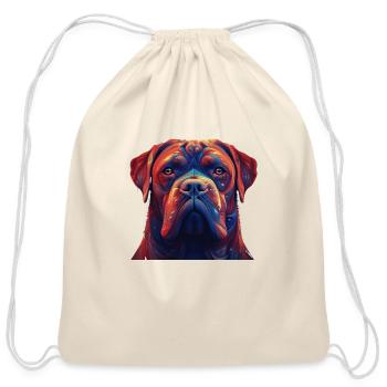 Psychedelic AI Dogue de Bordeaux Tee - Cotton Drawstring Bag - natural - Front