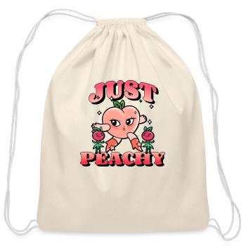 Just Peachy - Cotton Drawstring Bag - natural - Front