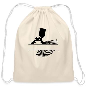Spray with paint cup text banner - Cotton Drawstring Bag - natural - Front