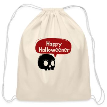 Happy Halloweener aesthetic - Cotton Drawstring Bag - natural - Front